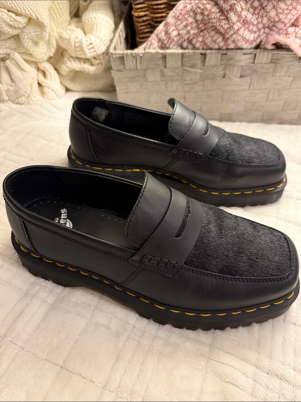 Limited Edition Dr. Martens Penton Bex Square Toe Hair-On Leather Loafers (sz10) - Picture 6 of 8